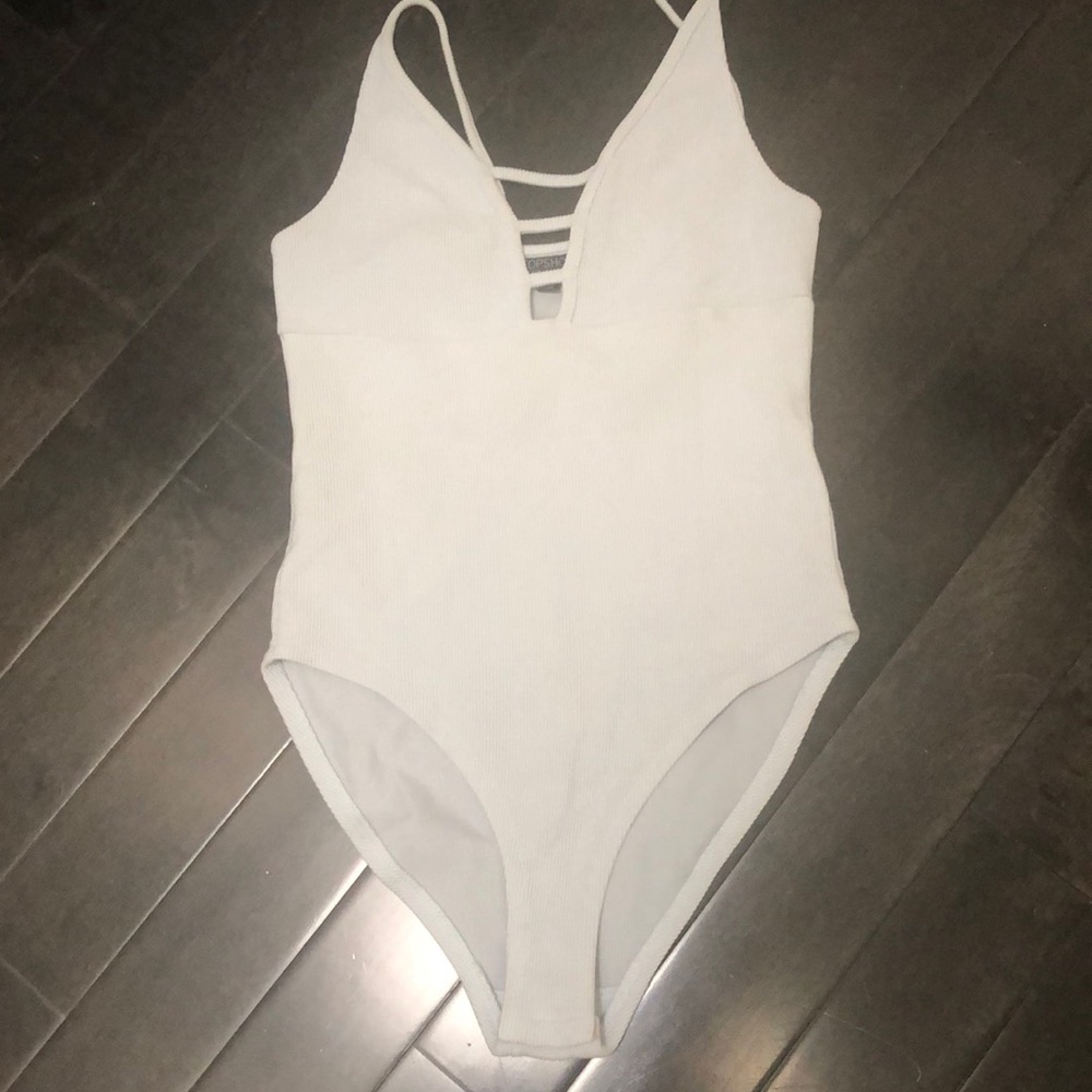 Topshop bodysuit, light blue, size US 6